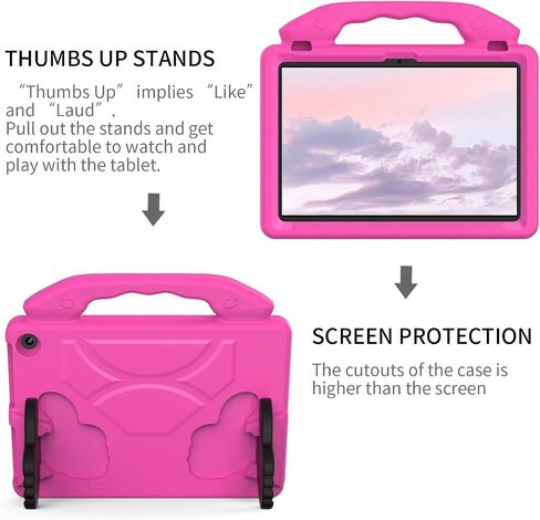 for Amazon Fire HD10 (2021/2023) Kids Tablet Case EVA Material Light Weight Shockproof Rugged Heavy Duty Thumb Kickstand Kids Tablet Case for Fire HD10 (2021/2023) (Rose red) in Saudi Arabia