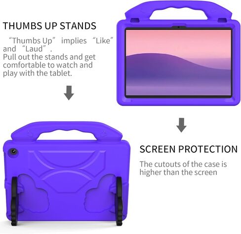 حافظة تابلت للأطفال Amazon Fire HD10 (2021/2023) مصنوعة من مادة EVA خفيفة الوزن ومضادة للصدمات ومتينة وشديدة التحمل مع مسند إبهام للأطفال لجهاز Fire HD10 (2021/2023) (أحمر وردي) in Kuwait