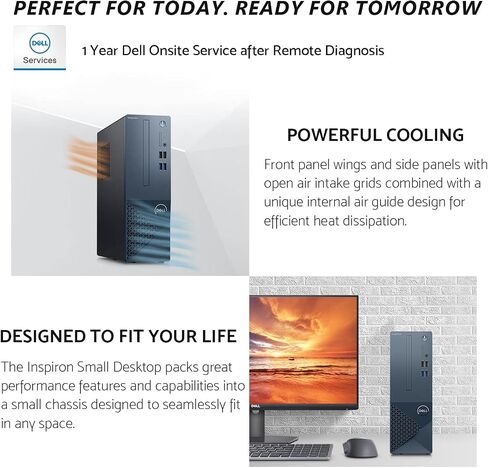 برج الكمبيوتر المكتبي Dell Inspiron، Intel 10-Core i5 Business + Gaming PC Desktop Tower، ذاكرة الوصول العشوائي 64 جيجابايت 2T SSD، Windows 11 Pro، مكتب مدى الحياة، Intel UHD Graphics 730، RJ-45، DisplayPort HDMI، USB-C in Saudi Arabia