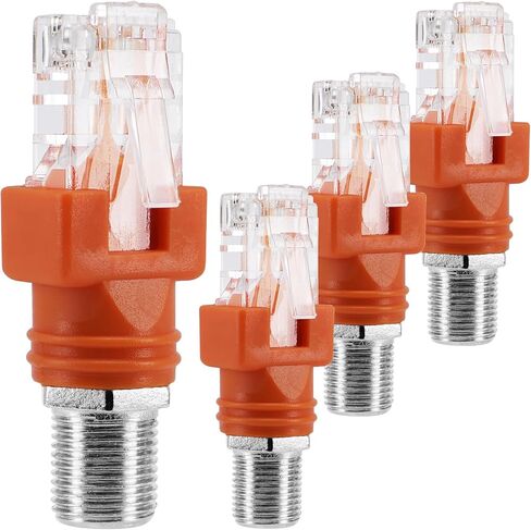 RF to RJ45 Converter Adapter, 2 Pack F Female to RJ45 Male Ethernet Adapter Coaxial Coupler Coax Straight Connector in Saudi Arabia