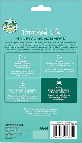 Oxbow Enriched Life Small Animal Accessories - Hammock for Rats, Ferrets, Chinchillas & Other Small Pets - Honeycomb in Saudi Arabia