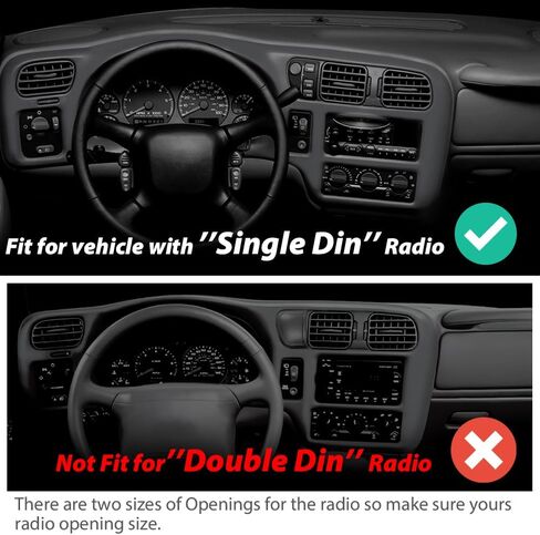 G-PLUS Dashboard Dash Cover Compatible with 1998-2004 Chevy Blazer S10/GMC Jimmy Sonoma Dash Trim Bezel Cover Black (not fit double din) in Kuwait