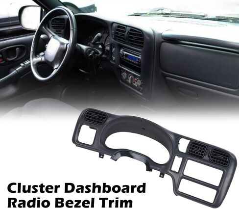 G-PLUS Dashboard Dash Cover Compatible with 1998-2004 Chevy Blazer S10/GMC Jimmy Sonoma Dash Trim Bezel Cover Black (not fit double din) in Kuwait