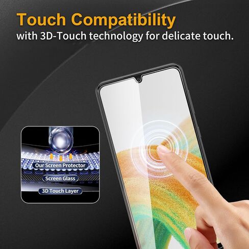 3 Pack Privacy Screen Protector for Samsung Galaxy A34 With 3 Pack Camera Lens Protector, Anti Spy Tempered Glass 9H Hardness, Black Protector Anti Spy, Anti-Scratch, Bubble Free in Saudi Arabia