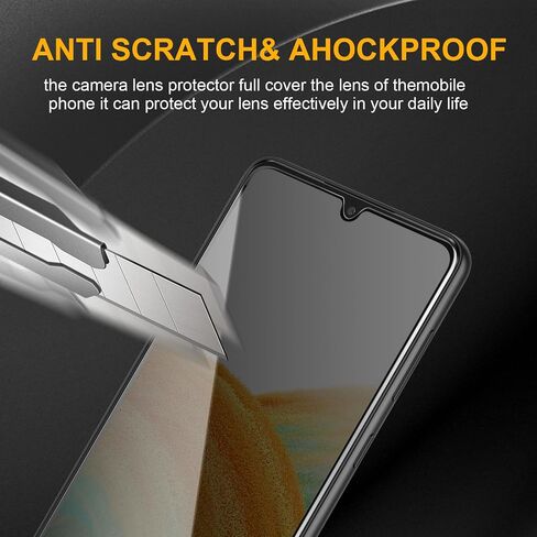 3 Pack Privacy Screen Protector for Samsung Galaxy A34 With 3 Pack Camera Lens Protector, Anti Spy Tempered Glass 9H Hardness, Black Protector Anti Spy, Anti-Scratch, Bubble Free in Saudi Arabia