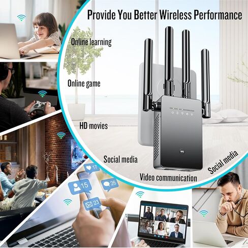 2025 Newest WiFi Extender Signal Booster The Longest Range up to 10000+sq. ft, Internet Booster for Home, Repeater Signal Amplifier, 1-Tap Setup, 5 Working Modes，6X Faster Access Point in Saudi Arabia