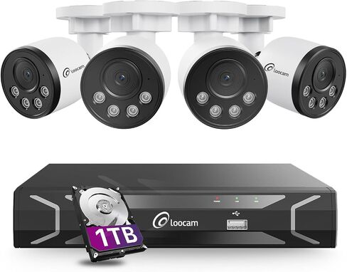 Security Camera System, 1080p H.265+ DVR with 1TB HDD, AI Human Vehicle Detection Wired Surveillance Camera, Home Security System for Indoor Outdoor, IP66 Video Surveillance Camera APP Remote in Saudi Arabia