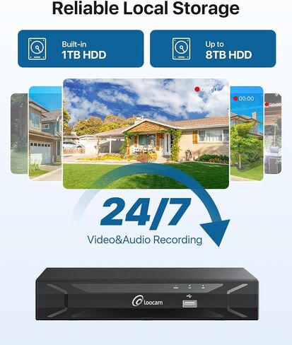 Security Camera System, 1080p H.265+ DVR with 1TB HDD, AI Human Vehicle Detection Wired Surveillance Camera, Home Security System for Indoor Outdoor, IP66 Video Surveillance Camera APP Remote in Saudi Arabia