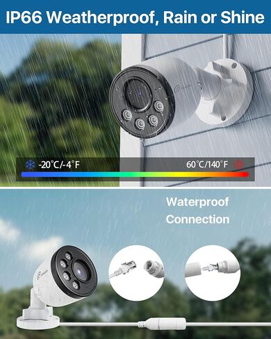 Security Camera System, 1080p H.265+ DVR with 1TB HDD, AI Human Vehicle Detection Wired Surveillance Camera, Home Security System for Indoor Outdoor, IP66 Video Surveillance Camera APP Remote in Saudi Arabia