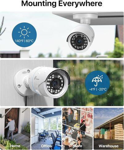 Security Camera System, 1080p H.265+ DVR with 1TB HDD, AI Human Vehicle Detection Wired Surveillance Camera, Home Security System for Indoor Outdoor, IP66 Video Surveillance Camera APP Remote in Saudi Arabia