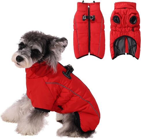 Gyuzh Dog Coat with Harness Dog Coat Winter Waterproof Dog Jacket Dog Winter Coats Jackets with Reflective Harness Built in for Small Medium Large Dogs in Saudi Arabia