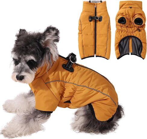 Gyuzh Dog Coat with Harness Dog Coat Winter Waterproof Dog Jacket Dog Winter Coats Jackets with Reflective Harness Built in for Small Medium Large Dogs in Saudi Arabia