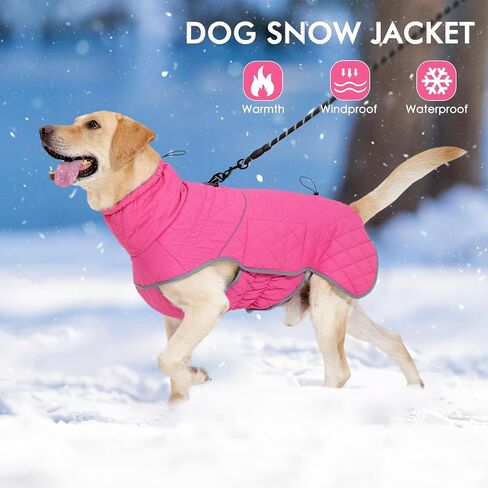 Dotoner Dog Jackets-Warm Dog Coat Reflective Dog Fleece Vest Waterproof Dog Jacket Windproof Dog Winter Coat Dog Cold Weather Coats Dog Jackets for Large Dogs(XXXL,Blue) in Kuwait