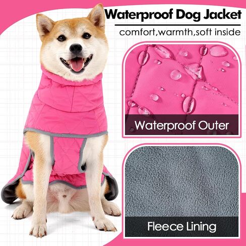 Dotoner Dog Jackets-Warm Dog Coat Reflective Dog Fleece Vest Waterproof Dog Jacket Windproof Dog Winter Coat Dog Cold Weather Coats Dog Jackets for Large Dogs(XXXL,Blue) in Kuwait