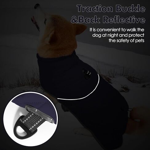 Dotoner Dog Jackets-Warm Dog Coat Reflective Dog Fleece Vest Waterproof Dog Jacket Windproof Dog Winter Coat Dog Cold Weather Coats Dog Jackets for Large Dogs(XXXL,Blue) in Kuwait