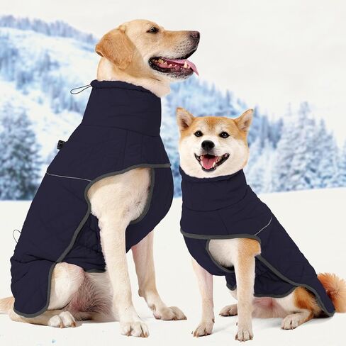 Dotoner Dog Jackets-Warm Dog Coat Reflective Dog Fleece Vest Waterproof Dog Jacket Windproof Dog Winter Coat Dog Cold Weather Coats Dog Jackets for Large Dogs(XXXL,Blue) in Kuwait