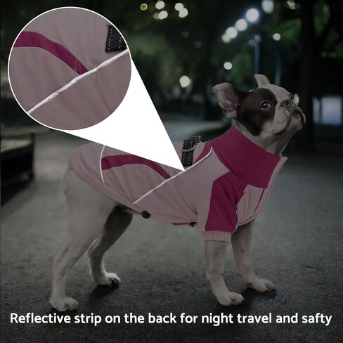 Dog Coat, Windproof Winter Jacket with Harness, Stylish Turtleneck Dog Puffer Coat, Reflective Straps, Hook and Loop Closure for Small Medium Large Dogs CFY03M in Saudi Arabia