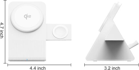 3 in 1 Wierless Charging Station, Qi2 Certified 15W Ultra-Fast Compatible for 3 in 1 Magsafe Apple Devices with PD30W Adapter for iPhone 12-16 Series Apple Watch EarPods (White) in Saudi Arabia