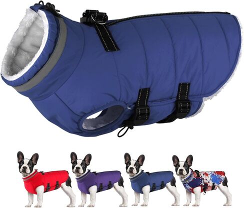 Dog Coat with Harness Built in, Waterproof Dog Jacket with Back Zipper, Reflective Dog Winter Coat for Cold Weather, Windproof Dog Winter Jacket for Small Medium Large Dogs in Kuwait