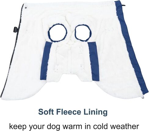 Dog Coat with Harness Built in, Waterproof Dog Jacket with Back Zipper, Reflective Dog Winter Coat for Cold Weather, Windproof Dog Winter Jacket for Small Medium Large Dogs in Kuwait