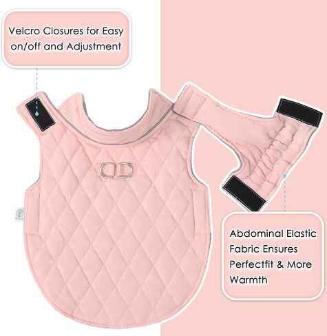 Mile High Life Dog Warm Coat, Small Dog Winter Jacket Windproof Water Resistant Cold Weather Coats Cozy Snow Jacket Vest for Puppies (Pink, Small) in Saudi Arabia