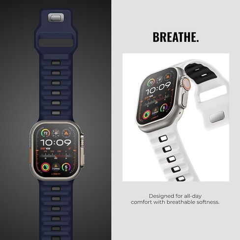 4-Pack Sport Bands Compatible with Apple Watch Ultra 2/Ultra Band 49mm 46mm 45mm 44mm 42mm for Men, Waterproof Silicone Strap Soft Breathable Wristband for iWatch Serise 10 9 8 7 6 5 4 3 SE in Saudi Arabia