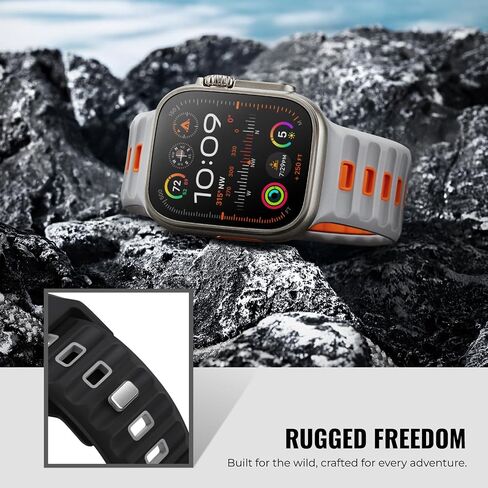 4-Pack Sport Bands Compatible with Apple Watch Ultra 2/Ultra Band 49mm 46mm 45mm 44mm 42mm for Men, Waterproof Silicone Strap Soft Breathable Wristband for iWatch Serise 10 9 8 7 6 5 4 3 SE in Saudi Arabia
