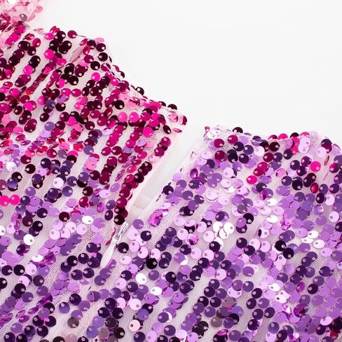 فساتين GRACE KARIN للفتيات ذات الأكمام المرفرفة والترتر للأطفال ورقبة دائرية لامعة وحفلات رسمية مع فيونكة شعر من 5 إلى 12 سنة in Kuwait