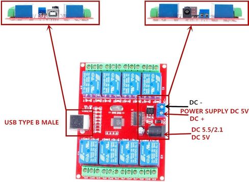 4-Channel 12V USB Control Switch Relay Module No Driver Required Plug and Play PC Smart Controller(12V 4-Channel) in Saudi Arabia