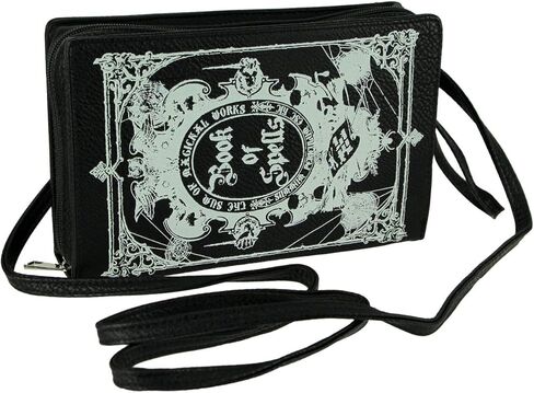 Black Vinyl Edgar Allen Poe Stories & Poetry Book Handbag Novelty Clutch Purse Crossbody Bag, Multicolored, 9.5 Inch in Kuwait