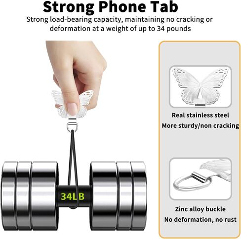 علامة تبويب معدنية للهاتف iPhone 15 14 13 12، قطعة بديلة لحزام حبل الهاتف على شكل فراشة لجرابات الهواتف الذكية (ذهبي) in Kuwait