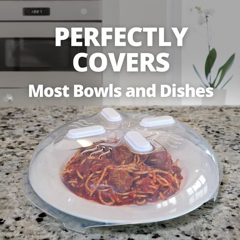 HOVER COVER Magnetic Microwave Splatter Cover for Food - 12-Inch - Gray | BPA-Free Lid, Vented Plate Guard with Steam Vents, Anti-Splash Microwave Lid, Dishwasher Safe, Space-Saving Magnetic Storage in Kuwait
