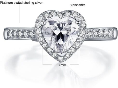 Atylyk 2 Carat Moissanite Adjustable Engagement Ring Wedding Promise 925 Sterling Silver Solitaire Rings for Women (3-Stone Ring) in Saudi Arabia