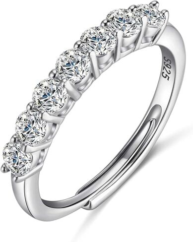 Atylyk 2 Carat Moissanite Adjustable Engagement Ring Wedding Promise 925 Sterling Silver Solitaire Rings for Women (3-Stone Ring) in Saudi Arabia