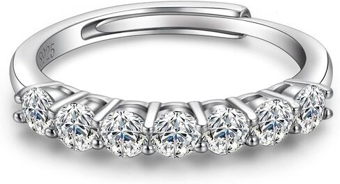 Atylyk 2 Carat Moissanite Adjustable Engagement Ring Wedding Promise 925 Sterling Silver Solitaire Rings for Women (3-Stone Ring) in Saudi Arabia