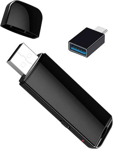 USB Voice Recorder with Playback - 32GB Digital Audio Recorder USB Rechargeable Activated Recorder for Interviews Lectures Meetings Memos (USB Voice Recorder) in Saudi Arabia