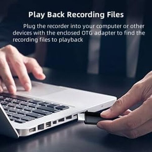 USB Voice Recorder with Playback - 32GB Digital Audio Recorder USB Rechargeable Activated Recorder for Interviews Lectures Meetings Memos (USB Voice Recorder) in Saudi Arabia