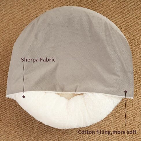 Heated Cat Bed with Hooded Blanket, Heated Cat Beds for Indoor Cats and Small Dogs,Automatic Constant Temperature Control, Anti-Slip Bottom and Machine Washable (20 in) in Saudi Arabia