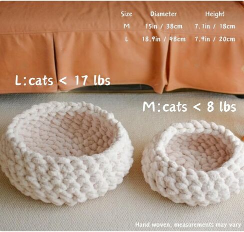 Cat Nest Bed – Premium Handwoven Washable Extra Soft and Warm Indoor House Furniture (Persimmon Yellow,Medium) in Saudi Arabia