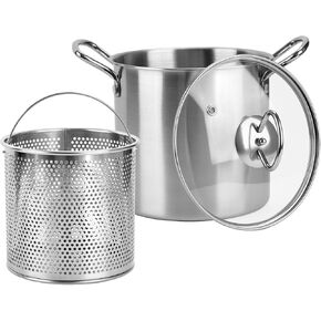 3.5L Deep Fryer Pot with Oil Drip Drainer Wide Mouth Pan Stainless Steel Deep Fryer Cooking Pot for Party Restaurant Kitchen Dining Room Picnic