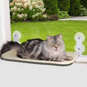 CycleMore Cordless Cat Window Perch, Foldable Cat Hammock Bed with Durable Metal Frame and 4 Strong Suction Cups Cat, Cat Bed Seat Cat Window Shelf for Cats Indoor