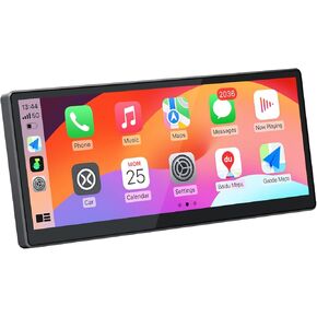 CARabc D809 LVDS Full Lamination Car Screen 8.9 Inch Portable Wireless CarPlay Android Auto -1920 * 720 HD Touchscreen 60fps Low Latency Supports Steering Wheel Controls