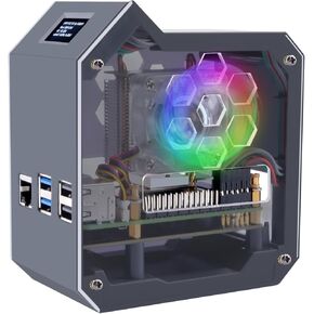 GeeekPi N07 MiniTower NVMe NAS Kit for Raspberry Pi 5, Supports M.2 NVMe SSD 2230/2242/2260/2280