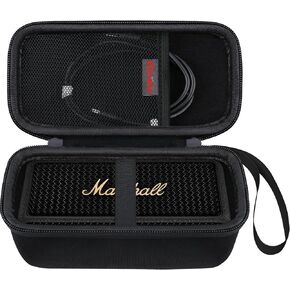 Elonbo Carrying Case ​for Marshall Emberton II/Emberton III Portable Bluetooth Speaker, Speaker Travel Bag Storage Holder, Mesh Pocket Fits Charger, Black+inside Black