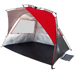 E-Z UP Wedge Portable Beach Tent, 51"x51" Entrance with 2 Roll-Up Windows and with Storage Pockets, Punch