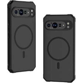 Miimall Cases Compatible with Magnetic Case Pixel 9 Pro XL, [Integrated TPU+PC Construction][Military Grade Protection] Full Body Shockproof Rugged Cover Case for Pixel 9 Pro XL, Black