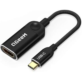 QGeeM USB C to HDMI Adapter 4K Cable, USB Type-C to HDMI Adapter [Thunderbolt 3/4] HDMI Adapter for Laptop MacBook Pro/Air, iPhone15 Pro max,XPS, HP.Pixelbook, Thinkpad,Surface,Ipad Pro etc.