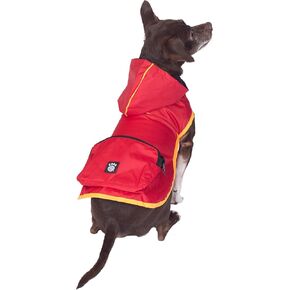 PetRageous 24201XXL Banff Packable Dog Rain Jacket in XXL, Red