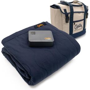Cozee Battery Powered Heated Blanket | Urgent Watch The How to Video Before Buying | Stadium Blanket | Indoor/Outdoor | 60"x60" | Camping | RV | Car | Air Travel | Emergency Kit