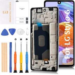 for LG Stylo 6 Q730 6.8" LCD with Sliver Frame Screen Replacement LMQ730TM LCD Display Touch Digitizer Screen Assembly with Repair Tools